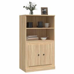 Berkfield Home Highboard Sonoma Oak 60x35.5x103.5 cm Engineered Wood in Light Tan - thumbnail 4