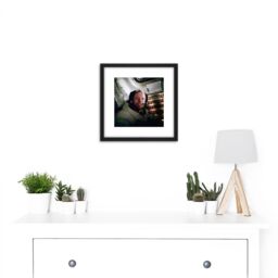Artery8 Aldrin NASA Astronaut Neil Armstrong Apollo 11 Flight Photo 8X8 Inch Square Wooden Framed Wall Art Print Picture with Mount in Black - thumbnail 2
