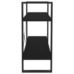 Berkfield Home Decorative 2-Tier Book Cabinet Black 100x30x70 cm Engineered Wood - Size: 100 x 30 x 70 cm - thumbnail 6