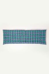 Homescapes Garden Bench Cushion Luxury 3 Seat Cotton Green Tartan Indoor Outdoor Pad - thumbnail 2