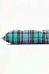 Homescapes Garden Bench Cushion Luxury 3 Seat Cotton Green Tartan Indoor Outdoor Pad - thumbnail 4
