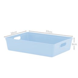 simpa 6L Plastic Studio Organiser Trays with Handles - Set of 6 in Pale Blue - thumbnail 4