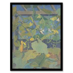 Artery8 Greenhouse Ornamental Gourds Vintage Framed Wall Art Print van Hoytema in Green - Size: A4 - thumbnail 1