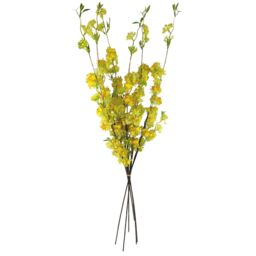 Leaf Pack of 6 x 100cm Yellow Blossom Spray Stem - Size: 6 x 100 cm - thumbnail 2