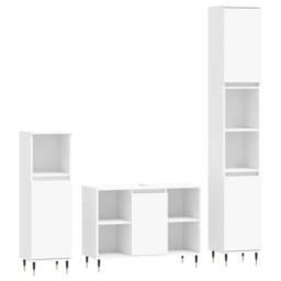 Berkfield Home 3 Piece Bathroom Furniture Set White Engineered Wood