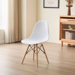 Comfy Living Ltd Piece Dining Set With Oak Wooden Top & 4 White Chairs With Metal Detailing in Light Oak - thumbnail 2