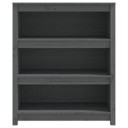 Berkfield Home Book Cabinet Grey 80x35x97 cm Solid Wood Pine - Size: 80 x 35 x 97 cm - thumbnail 5