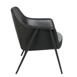 Angel Cerda Grey Fabric & Black Leatherette Swivel Armchair - thumbnail 5