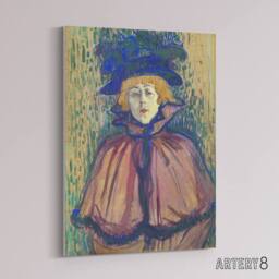 "Artery8 Jane Avril Portrait with Hat Canvas Wall Art Print Lautrec - Size: W18"" x H24""" - thumbnail 2