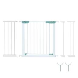 Costway Baby Gate Wide Child Safety Gate Fits 80-123 CM Openings in White - thumbnail 3