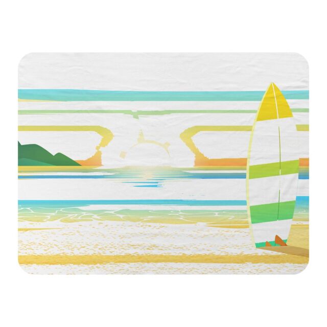 Benjamin Tate Design Surf Board On Beach Blanket in Natural - Size: 120 cm x 150 cm - image 1