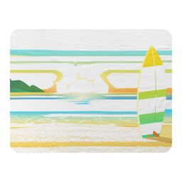 Benjamin Tate Design Surf Board On Beach Blanket in Natural - Size: 120 cm x 150 cm - thumbnail 1