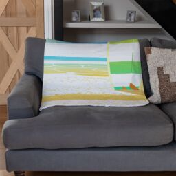 Benjamin Tate Design Surf Board On Beach Blanket in Natural - Size: 120 cm x 150 cm - thumbnail 2