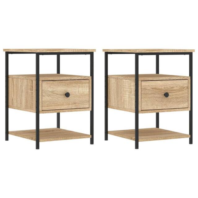 Berkfield Home Bedside Cabinets 2 pcs Sonoma Oak 40x42x56 cm Engineered Wood in Brown - Size: 40 x 42 x 56 cm - image 1