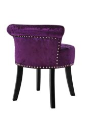 Living and Home Luxury Ice Velvet Dark Purple Upholstery Dressing Stool - thumbnail 5