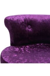 Living and Home Luxury Ice Velvet Dark Purple Upholstery Dressing Stool - thumbnail 6
