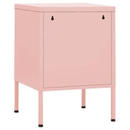 Berkfield Home Nightstands 2 pcs Pink 35x35x51 cm Steel - Size: 35 x 35 x 51 cm - thumbnail 5