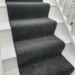 runrug Stair Runner Carpet for Staircases - Soft & Comfy, 9mm - 'Empire' in Dark Grey - Size: 60 cm x 570 cm - thumbnail 1