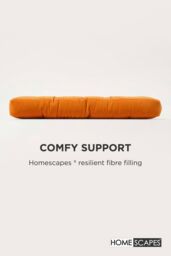 Homescapes Seat Pad Luxury 100% Cotton Velvet Indoor Outdoor Garden Cushion, 40cm in Orange - Size: 40 cm x 40 cm - thumbnail 5