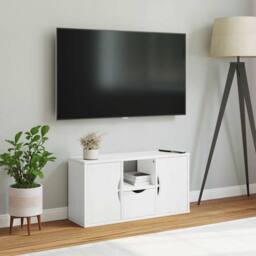 Berkfield Home TV Cabinet with Drawer ODDA White 79x24x40 cm Solid Wood Pine - Size: 79 x 24 x 40 cm