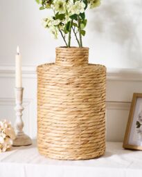 Dibor Traditional Water Hyacinth Stem Home Decor Flower Vase in Natural - Size: Medium - thumbnail 1