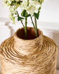 Dibor Traditional Water Hyacinth Stem Home Decor Flower Vase in Natural - Size: Medium - thumbnail 5