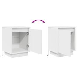 Berkfield Home Bedside Cabinet with LED Lights¬†White 38x34x50 cm in White - Size: 38 x 34 x 50 cm - thumbnail 9