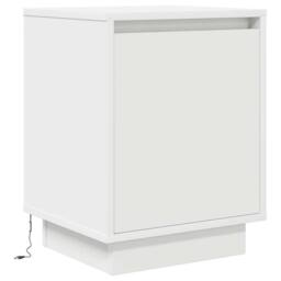 Berkfield Home Bedside Cabinet with LED Lights¬†White 38x34x50 cm in White - Size: 38 x 34 x 50 cm - thumbnail 3