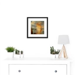 Artery8 Turner Burning Houses Lords Commons 1835 8X8 Inch Square Wooden Framed Wall Art Print Picture with Mount in Black - thumbnail 2