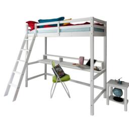 Nöa and Nani Thomas High Sleeper Cabin Bed with Thea Desk in White - Size: Single - thumbnail 2