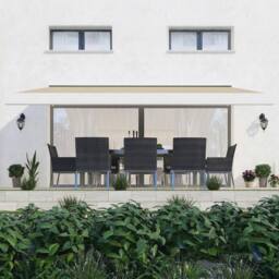 Primrose Awnings Deluxe Full White Cassette Electric Awning Remote 4m With Lights in Off-White - thumbnail 2