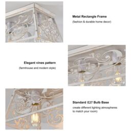 Garwarm 6 Light 115cm Metal Farmhouse Dimmable Flush Mount in White - thumbnail 8