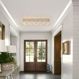 Garwarm 6 Light 115cm Metal Farmhouse Dimmable Flush Mount in White - thumbnail 6