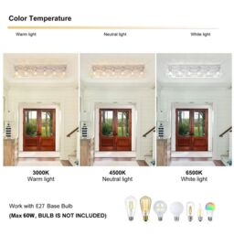 Garwarm 6 Light 115cm Metal Farmhouse Dimmable Flush Mount in White - thumbnail 4