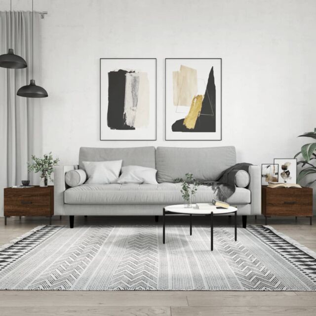 Berkfield Home Coffee Tables 2 pcs Brown Oak 50x50x40 cm Engineered Wood - Size: 50 x 50 x 40 cm - image 1