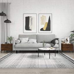 Berkfield Home Coffee Tables 2 pcs Brown Oak 50x50x40 cm Engineered Wood - Size: 50 x 50 x 40 cm - thumbnail 1