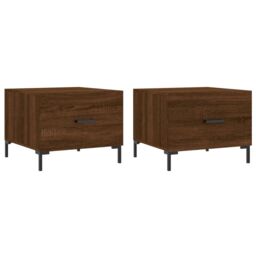 Berkfield Home Coffee Tables 2 pcs Brown Oak 50x50x40 cm Engineered Wood - Size: 50 x 50 x 40 cm - thumbnail 2