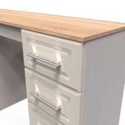Ready Assembled 2 U Norfolk 6 Drawer Kneehole Desk (Ready Assembled) in Taupe - thumbnail 4