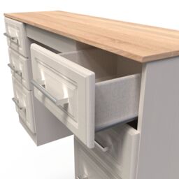 Ready Assembled 2 U Norfolk 6 Drawer Kneehole Desk (Ready Assembled) in Taupe - thumbnail 5