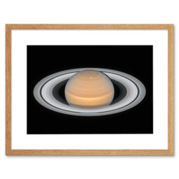 Artery8 Wall Art Print Hubble Space Astronomy Saturn Opposition 2018 Portrait Of Opulent Ring World Solar System Gas Giant Planet Artwork Framed 9X7 - thumbnail 1