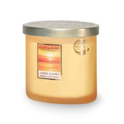 Heart and Home Twin Wick Soy Wax Candle - Amber Sunset in Cool White