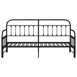 Berkfield Home Daybed Frame with Trundle Black 80x200 cm Steel - thumbnail 6