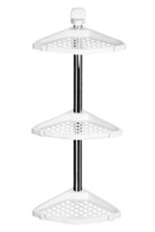 Orsina Wall Mountable Corner Shelf Unit, Chrome-Plated Bathroom Shelf Unit, Stylish White Corner Storage Rack