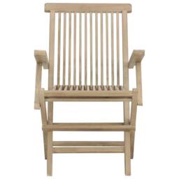 Berkfield Home Folding Garden Chairs 2 pcs Grey 56x61x89 cm Solid Wood Teak in Brown - Size: 56 x 61 x 89 cm - thumbnail 4