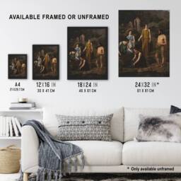 "Artery8 Wilhelm Marstrand Nausicaa Brings Odysseus Clothes Wall Art Print in Green - Size: W12"" x H16""" - thumbnail 3