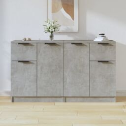 Berkfield Home Sideboards 2 pcs Concrete Grey 60x30x70 cm Engineered Wood - Size: 60 x 30 x 70 cm - thumbnail 1