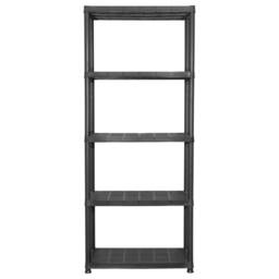 Berkfield Home Storage Shelf 5-Tier Black 71x38x170 cm Plastic - Size: 71 x 38 x 170 cm