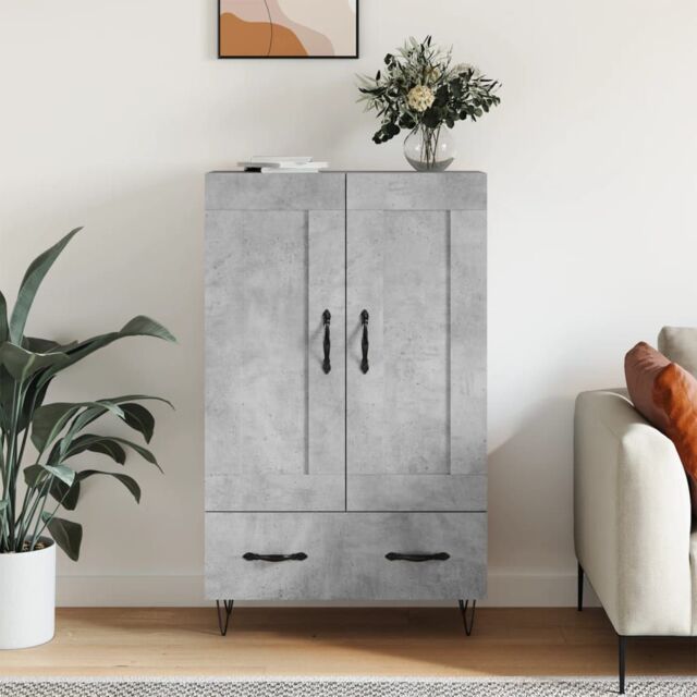 Berkfield Home Highboard Concrete Grey 69.5x31x115 cm Engineered Wood - image 1