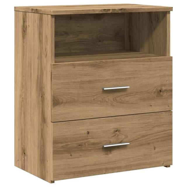 Berkfield Home Bedside Cabinet Artisan Oak 50x32x60cm Engineered Wood in Brown - Size: 50 x 32 x 60 cm - image 1