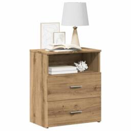 Berkfield Home Bedside Cabinet Artisan Oak 50x32x60cm Engineered Wood in Brown - Size: 50 x 32 x 60 cm - thumbnail 4
